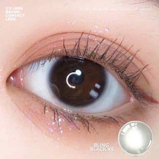 Kính áp tròng Gslens BLING BLACK đen tự nhiên mắt ướt lens cận 6 tháng G.DIA 14.0mm có độ (0-6)