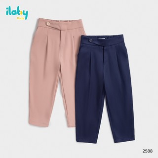  Quần dài cho bé gái ILABY quần baggy cạp cách điệu 2 ly trước túi chéo hai bên  2588  