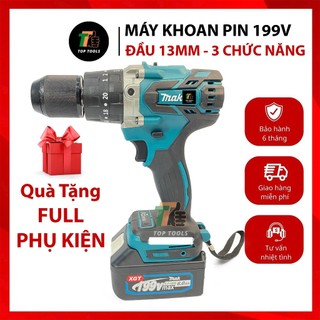 May khoan Pin MT 199V, Máy khoan Pin 3 chức năng, khoan tường, khoan sắt, bắt vít, Đầu Kẹp 13mm auto lock