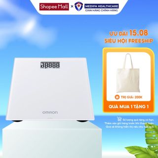 Cân đo sức khỏe điện tử Omron HN-300T2 - Nhật Bản chính hãng mức cân 150kg, cảm biến thông minh, kết nối Bluetooth
