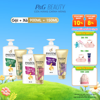 Combo Dầu Gội PANTENE Pro-V Và Dầu Xả Siêu Dưỡng Ngăn Rụng Tóc/ Phục Hồi Hư Tổn/ Suôn Mượt Óng Ả - Chai 900ML&150ML