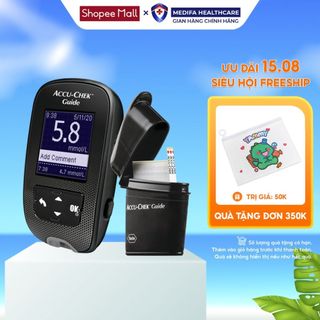 Máy đo đường huyết accu-chek guide chính xác vượt trội kèm 25 que thử & 1 trụ 6 kim lấy máu