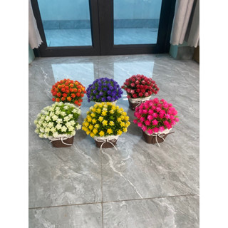 Chậu hoa giả - Hoa để bàn hoa trí phong cách vintage(NHIỀU MẪU) siêu đẹp