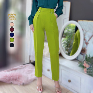 Quần tây nữ lưng cao kiểu baggy đính nút tôn dáng CHUU Q6105