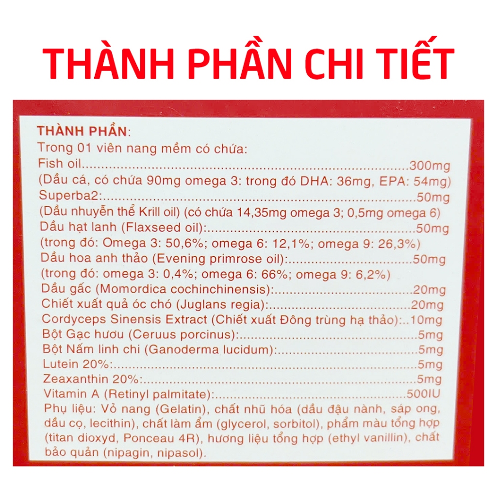 Viên dầu cá nhuyễn thể Omega 369 EPA DHA bổ não sáng mắt, khỏe tim mạch - 60 viên