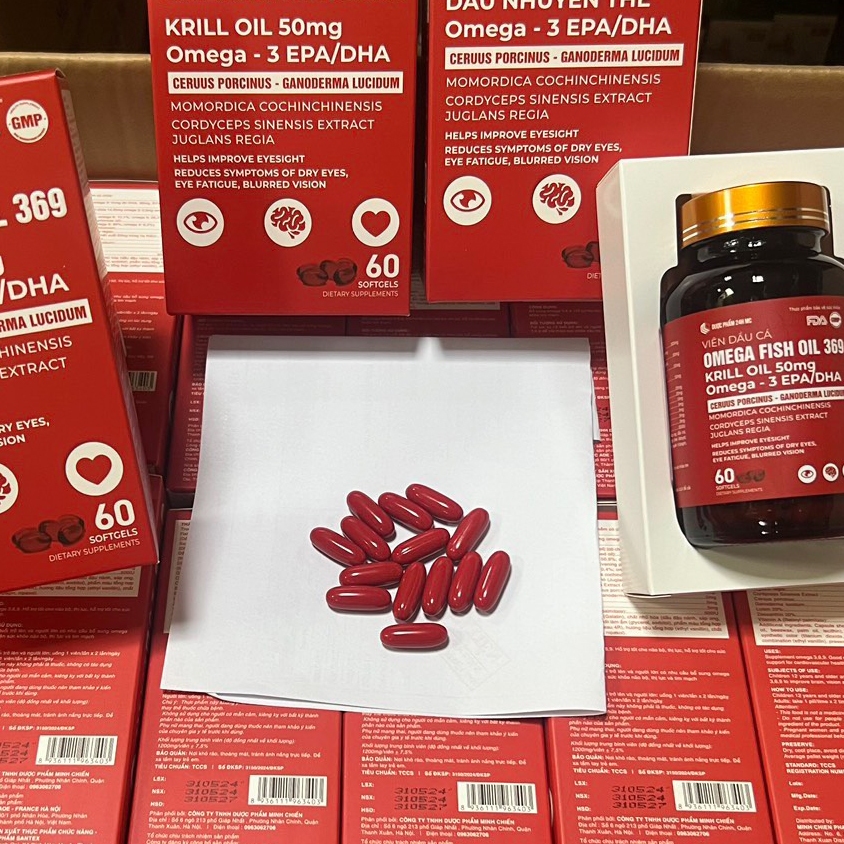 Viên dầu cá nhuyễn thể Omega 369 EPA DHA bổ não sáng mắt, khỏe tim mạch - 60 viên