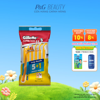 Dao cạo Gillette Super Thin cán váng túi (5+1)