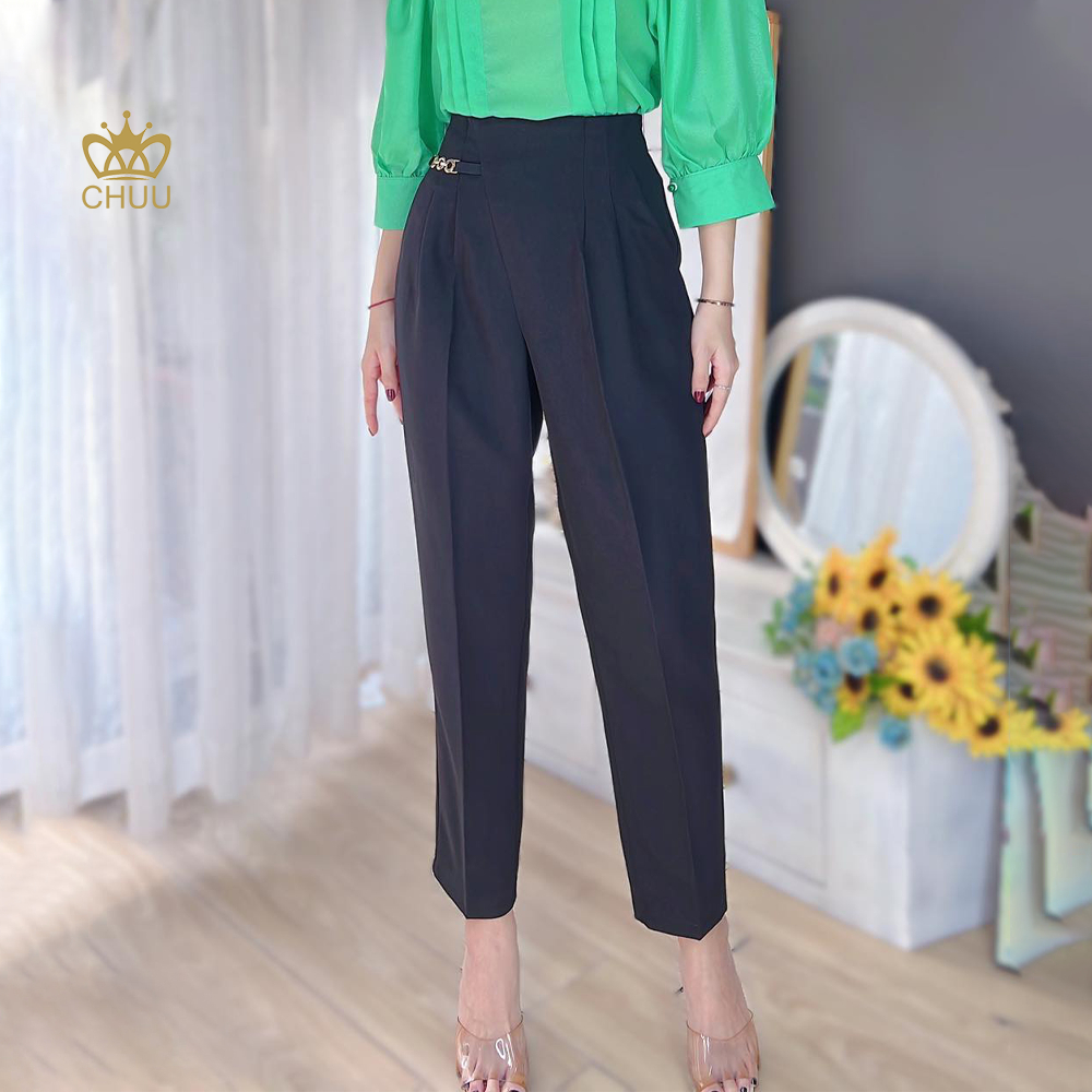 Quần tây đen công sở nữ lưng cao CHUU BLACK