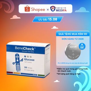 Hộp 50 Que Thử Đường Huyết Glucose Benecheck Plus Chính Hãng Đài Loan