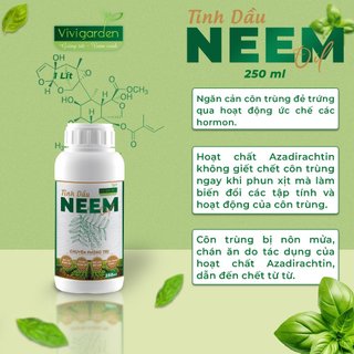 Chế phẩm sinh học Nhũ tương tinh dầu hạt Neem đã nhũ hóa chuyên phòng nhện đỏ, bọ trĩ hiệu quả cao Vivi Garden