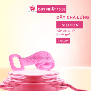 Dây tắm chà lưng silicon 2 mặt - Dây chà lưng, kỳ cọ, massage, tẩy da chết khi tắm 2 mặt gai