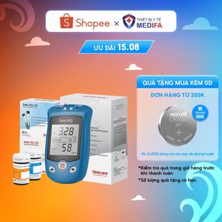 Máy Đo Đường Huyết Và Axit Uric Sinocare Safe AQ UG 2 Trong 1 Kèm 50 Que Đường, 50 Que Gout & 50 Kim Lấy Máu