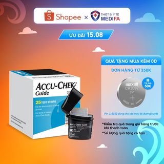 Hộp 25 Que Thử Đường Huyết Accu-Chek Guide, Date Xa, NK Chính Ngạch, Tem Niêm Phong, Tem Phụ TV