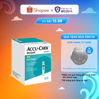 Hộp 25 que thử đường huyết Accu-Chek Instant đáp ứng tiêu chuẩn ISO về độ chính xác, Chính hãng Roche