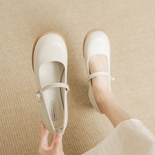   Có size 34 đến 40  Giày búp bê nữ đế vuông thấp 5cm quai ngang 