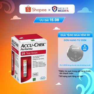 Hộp 25 que thử đường huyết accu-chek performa có nắp nhựa hút ẩm hạn chế việc hỏng que thử