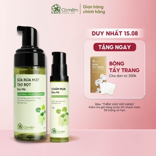 Combo chăm sóc da giúp sạch sâu giảm mụn gồm bọt rửa mặt và chấm mụn cỏ mềm 160ml