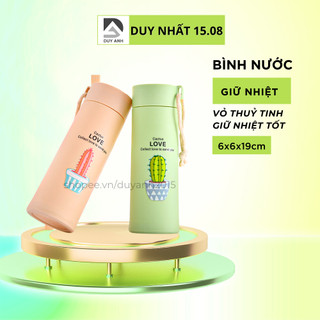 Bình nước giữ nhiệt Xương Rồng, bình giữ nhiệt thủy tinh, bình đựng nước 400ml ly giữ nhiệt, bình giữ nhiệt mini  (BXR)