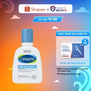 Sữa rửa mặt dịu nhẹ Cetaphil Gentle Skin Cleanser 125ml cho da dầu mụn, không xà phòng, không hương liệu