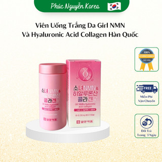 Viên uống trắng da girl nmn và hyaluronic acid collagen hàn quốc lọ 72 viên