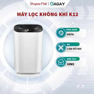 Máy Lọc Không Khí K12 Lọc Sạch Khói Bụi Bụi Mịn Diệt Khuẩn Công Nghệ HEPA Loại Bỏ Bụi PM2.5 Bảo Hành 12 Tháng GAGAY