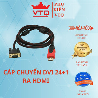 Cáp chuyển dvi 24+1 ra hdmi dài 1.5m bọc lưới arigato