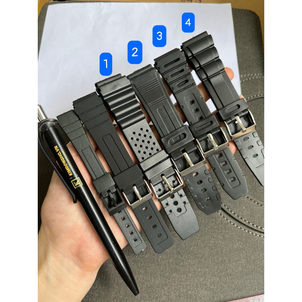 Dây đồng hồ nhựa F94 - dây khoá inox và khoá nhựa