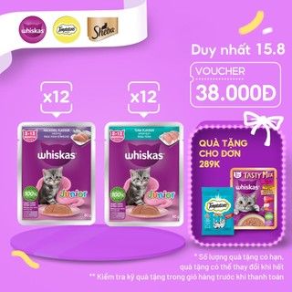 Thức ăn cho mèo con WHISKAS Junior dạng sốt – túi 80g, 24 gói