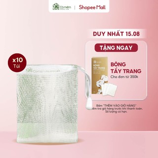 Túi lưới đựng xà bông tắm tạo bọt tiện lợi có dây rút cỏ mềm 2g