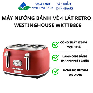 Máy nướng bánh mì 4 lát retro Westinghouse WKTTB809 3 màu cá tính - Bảo hành 12 tháng