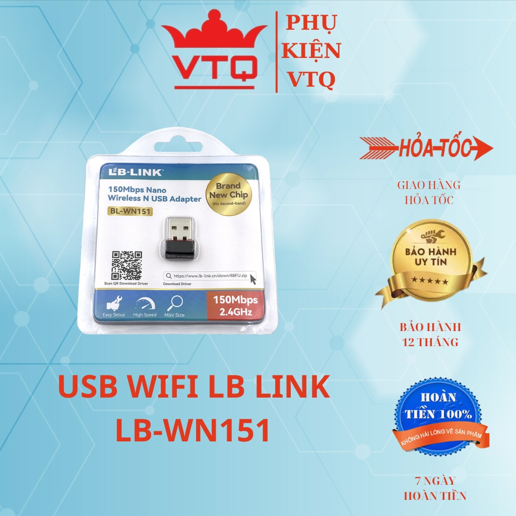 Usb wifi LB link BL-WN151, USB thu wifi LBlink Fuller dùng cho máy tính