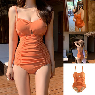 Bikini nữ , đồ bơi liền 1 mảnh hai dây cam nhúm