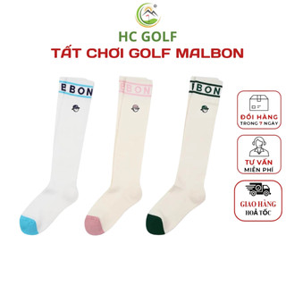 Tất golf nữ MALBON Hàn Quốc logo thêu nổi bật với chất liệu mềm mại thoáng khí chống UV - HC GOLF