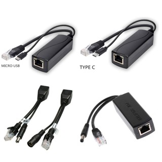Tách Jack POE Splitter 48v ra 12v Cho Camera IP Cổng DC, Micro USB, Type C, Cặp Chuyển Nguồn POE Cho Camera IP