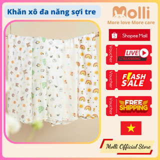 Khăn xô đa năng sợi tre molli , kích thước 120x120cm mol2028
