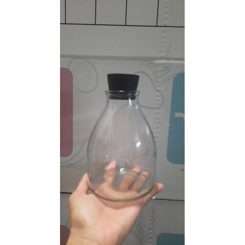 Combo 2 Chai thuỷ tinh 650ml đẹp có nắp/ nút cao su dùng nuôi cá betta, nuôi cấy mô, decor,..