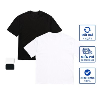 Áo Thun Trơn Cổ Tròn Unisex, Chất Liệu Cotton 100% T-shirt 250gsm Form Rộng Tay Lỡ