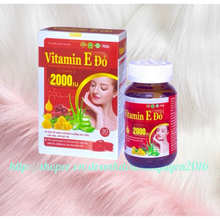 VITAMIN E ĐỎ 2000 ui- Hộp 30 Viên-  Hỗ Trợ Làm Đẹp Da, Mượt Tóc