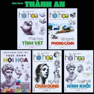 Sách - bộ 4 quyển bí quyết hội họa + bách khoa toàn thư thực hành hội họa