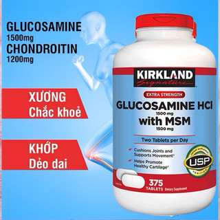 GLUCOSAMINE HCl 1500mg with MSM 1500mg Kirkland - 375 viên