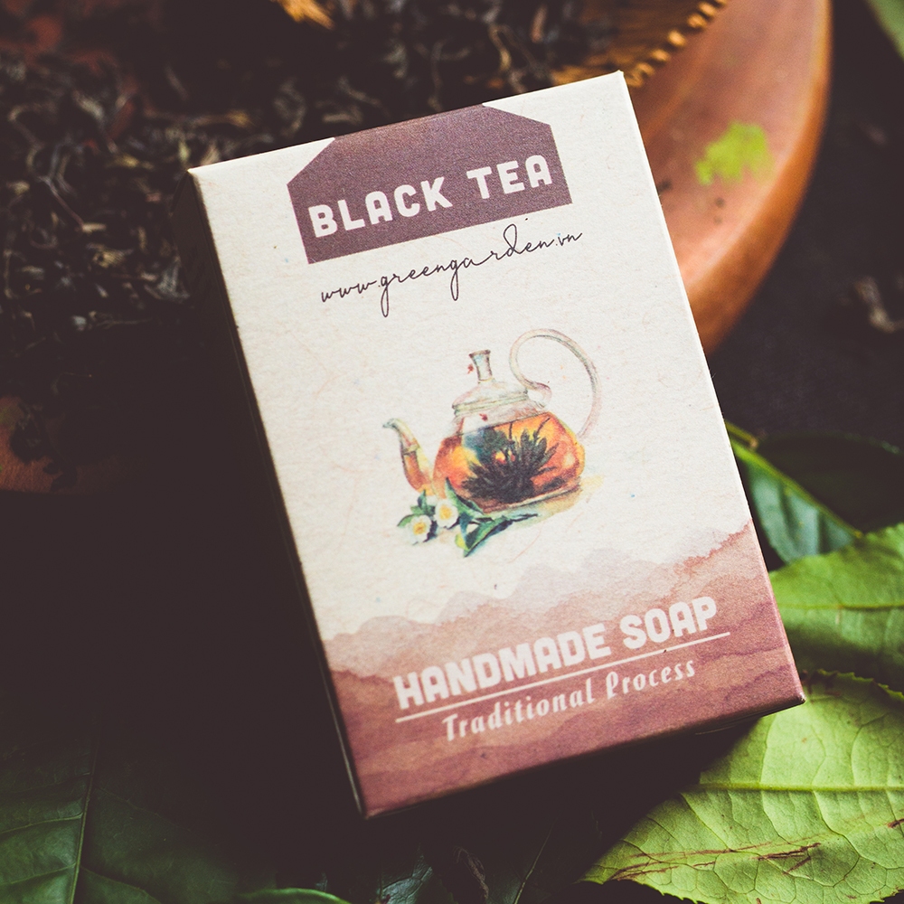 Xà phòng trà đen ( black tea handmade soap) Green Garden
