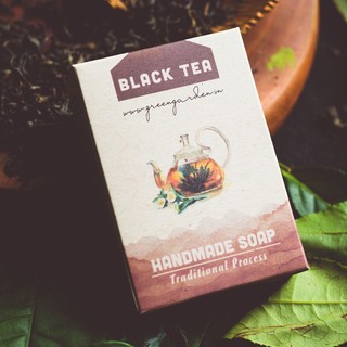 Xà phòng trà đen ( black tea handmade soap) Green Garden
