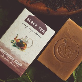 Xà phòng trà đen ( black tea handmade soap) Green Garden