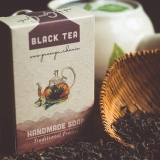 Xà phòng trà đen ( black tea handmade soap) Green Garden