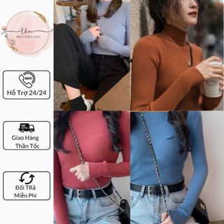 Áo len cổ thấp co dãn ôm sát UNDERCOOL len tăm cổ 3cm thiết kế trẻ trung nhiều màu sắc trẻ trung