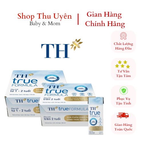 Thùng 24 Hộp Sữa Bột Pha Sẵn TH True Formula Hộp 110ml/180ml Cho Bé Từ 12M/24M Trở Lên (k vỏ thùng)