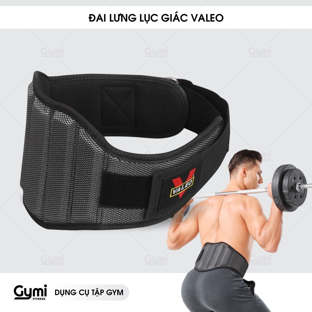 Đai Lưng Lục Giác VALEO Tập Gym Cao Cấp Bản To- Bảo Vệ Lưng Giúp Chống Đau Lưng Mỏi Cơ Khi Tập Luyện