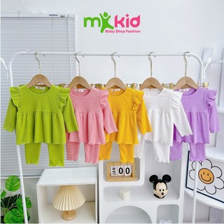 Bộ Thu Đông MK KID Cho Bé Gái 7-25kg, Chất Len Nhuyễn Cao Cấp Co Giãn Giử Ấm Tốt Cho Bé