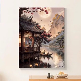 KHUNG 1.6 CM- Tranh sơn dầu số hóa rẻ,đẹp,tranh tô màu theo số- ĐÃ CĂNG KHUNG 40x50,CÓ SƠN BÓNG-MÀU-CỌ-MÓCTREO