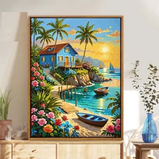 KHUNG 1.6 CM- Tranh sơn dầu số hóa rẻ,đẹp,,tranh tô màu theo số- ĐÃ CĂNG KHUNG 40x50,CÓ SƠN BÓNG-MÀU-CỌ-MÓCTREO